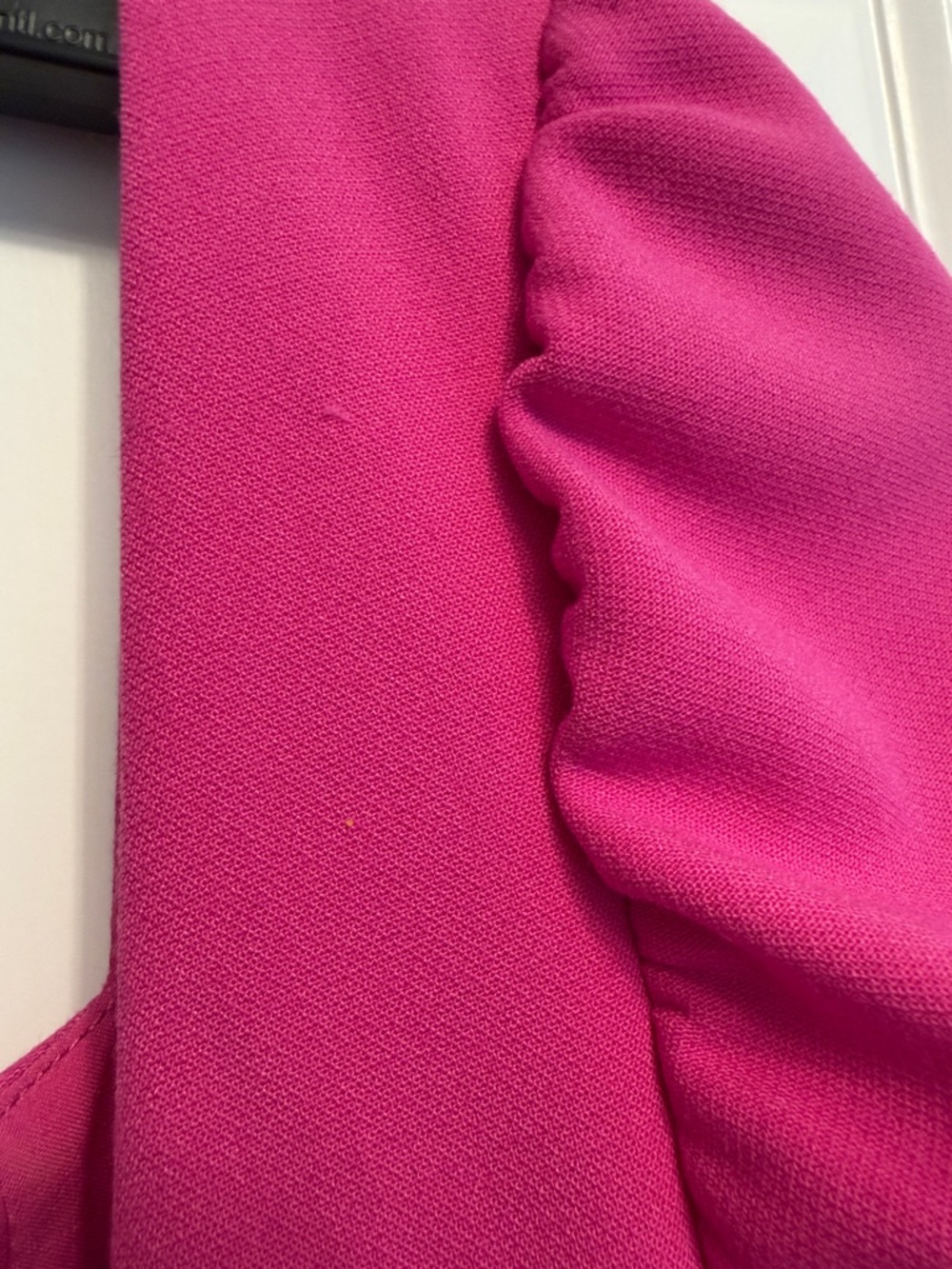 French Connection Hot Pink Puff sleeve Mini Dress size 10 GUC - Picture 5 of 7